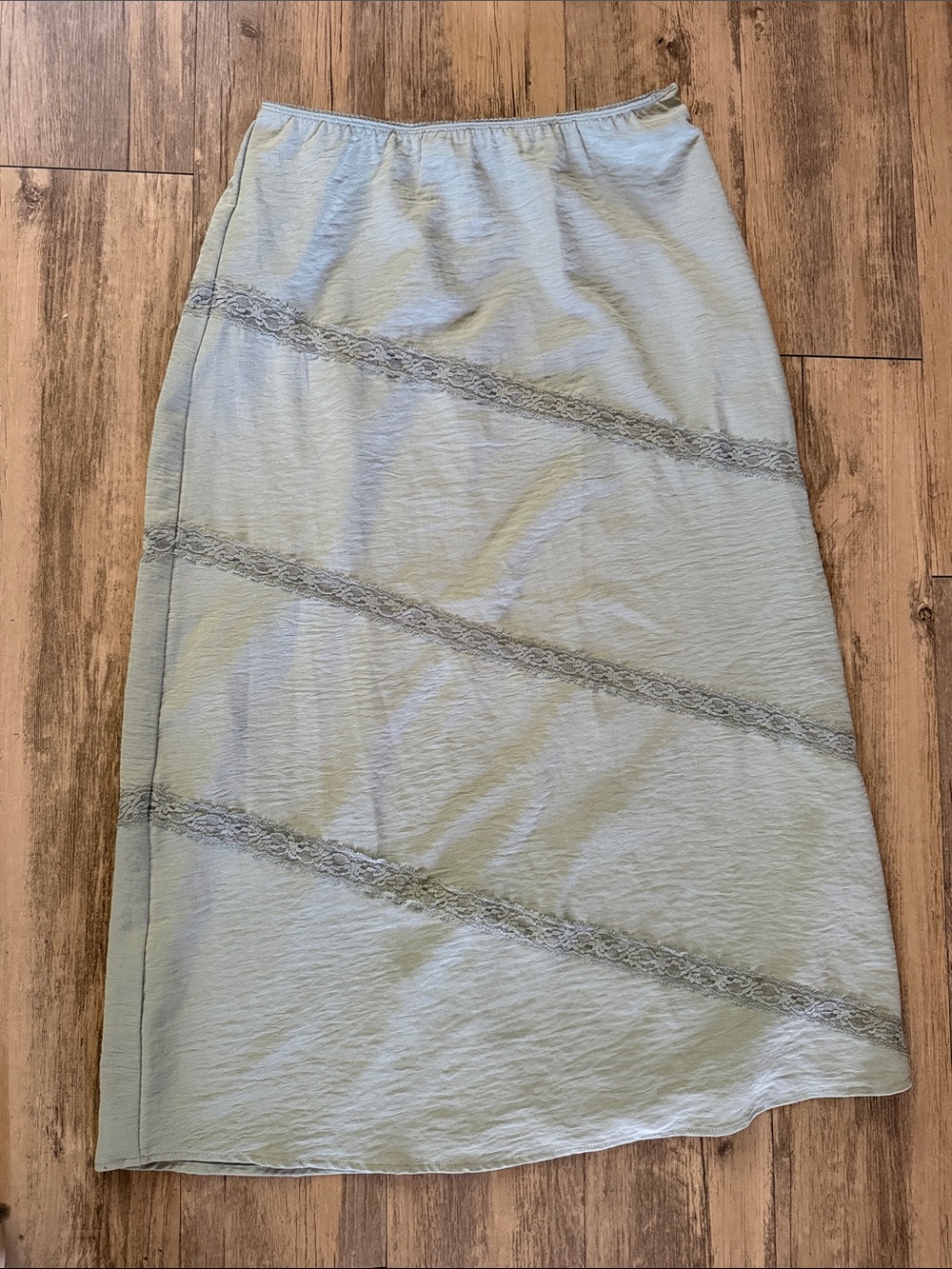 And Now This Sage Green Lace Panel Midi Skit